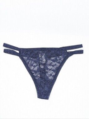 Victoria's Secret Pink Wink Strappy Thong Plus XXL women Lace Panty New sheer